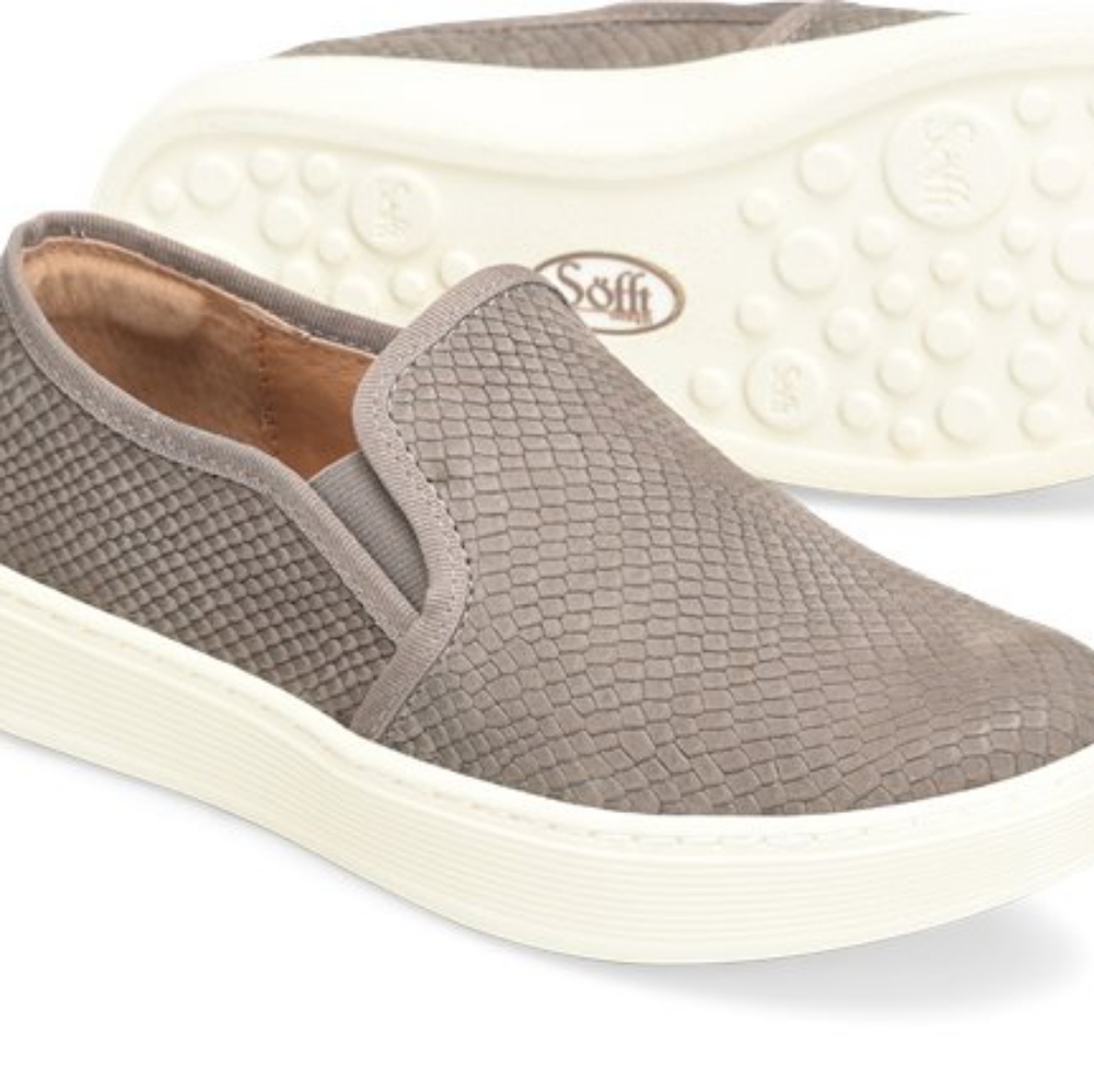 Sofft grey textured slide sneakers
